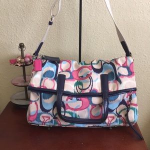 Coach shoulder/crossbody multicolor bag